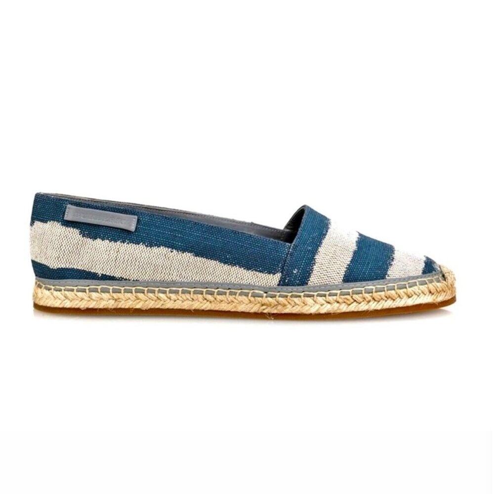 BURBERRY - Hodgeson Resort Capsule Stripe Espadrille Slip-On Flat